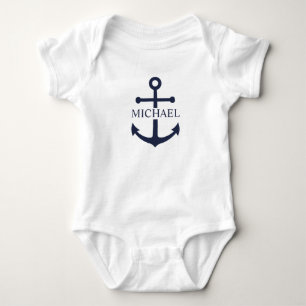 Blauw Anker Met Naam Romper
