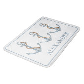  blauw anker met touw gepersonaliseerd badmat (Gekanteld)
