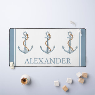 blauw anker met touw gepersonaliseerd bureaumat