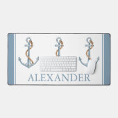 blauw anker met touw gepersonaliseerd bureaumat (Keyboard & Muis)