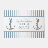 blauw anker met touw gepersonaliseerd deurmat (Voorkant)