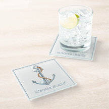  blauw anker met touw gepersonaliseerd