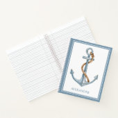 blauw anker met touw gepersonaliseerd notitieboek (Binnen)