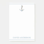 blauw anker met touw gepersonaliseerd post-it® notes (Voorkant)