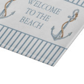 blauw anker met touw gepersonaliseerd snijplank (Hoek)