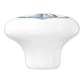 blauw anker met touw keramische knop (Zijkant)