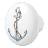  blauw anker met touw keramische knop (Rechts)