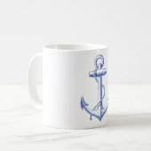  blauw anker met touw koffiemok (Voorkant links)