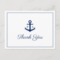 Blauw Anker Monogram Nautische Trouw Dank Je Wel