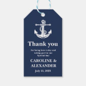 Blauw Anker Nautisch Kust Bruiloft Cadeaulabel (Voorkant)