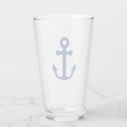 Blauw Anker Nautisch Ontwerp Glas (Achterkant)
