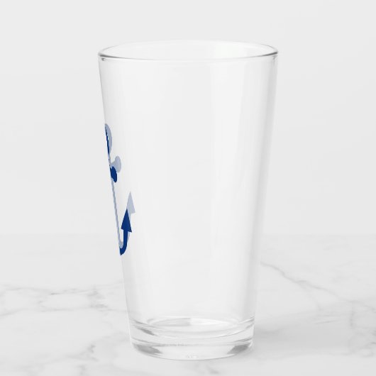 Blauw Anker Nautisch Ontwerp Glas (Links)