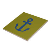 Blauw Anker Nautisch Ontwerp Tegeltje (Zijkant)