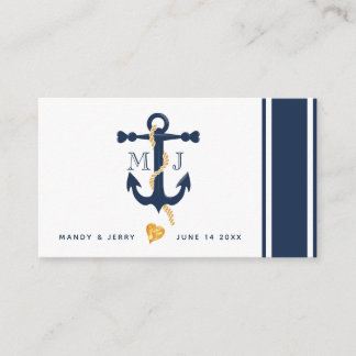 Blauw anker-nautisch visitekaartje