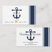 Blauw anker-nautisch visitekaartje (Voorkant / Achterkant)