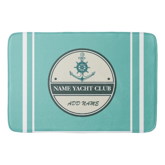 Blauw Anker Nautisch Welkomstjacht zeilboot Badmat (Voorkant)