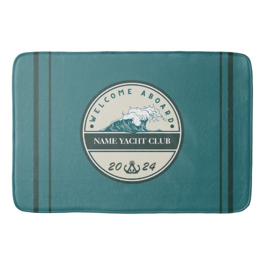 Blauw Anker Nautisch Welkomstjacht zeilboot Badmat (Voorkant)