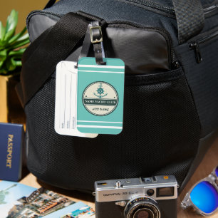 Blauw Anker Nautisch Welkomstjacht zeilboot Bagagelabel
