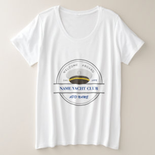 Blauw Anker Nautisch Welkomstjacht zeilboot Grote Maat T-shirt