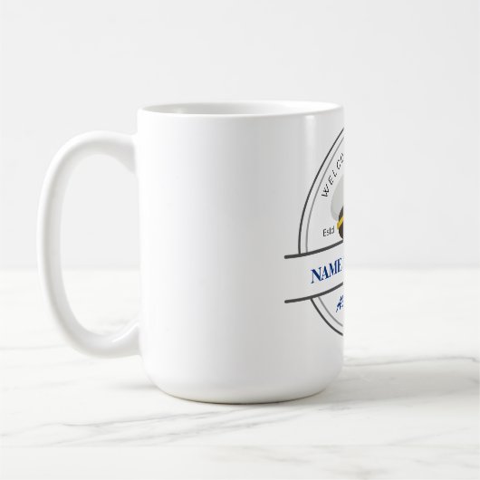 Blauw Anker Nautisch Welkomstjacht zeilboot Koffiemok (Links)