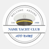 Blauw Anker Nautisch Welkomstjacht zeilboot Ronde Sticker (Voorkant)