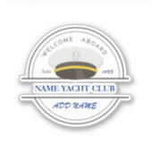 Blauw Anker Nautisch Welkomstjacht zeilboot Sticker (Voorkant)