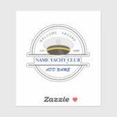 Blauw Anker Nautisch Welkomstjacht zeilboot Sticker (Vel)