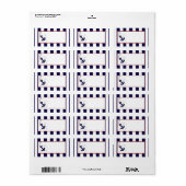 Blauw Anker Nautische Bruiloft Mailing Adres Label (Full Sheet)