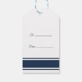 Blauw anker-nautische huwelijkscadeau label cadeaulabel (Achterkant)