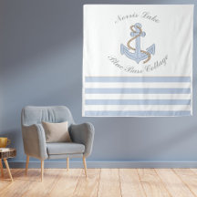 Blauw anker nautische strepen Lake Beach House Naa