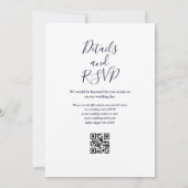 Blauw Anker QR Code Trouwkaart Nautisch Kaart (Achterkant)