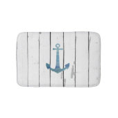 Blauw Anker Shiplap Badkamer Decor Badmat (Voorkant)