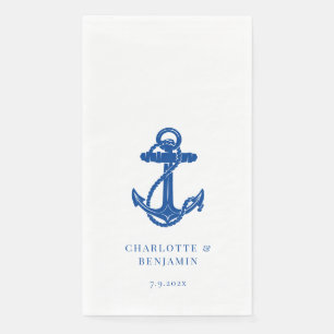 Blauw Anker Strand Bruiloft Nautical Servet