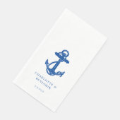 Blauw Anker Strand Bruiloft Nautical Servet (Hoek)