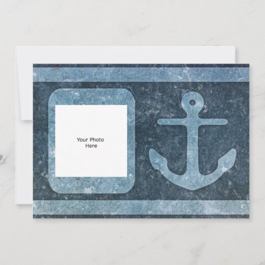 Blauw Anker toevoegen Tekst/Foto Kaart (Voorkant)