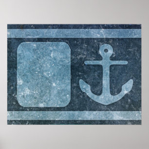 Blauw Anker toevoegen Tekst/Foto Poster