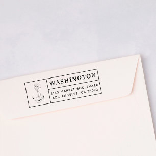Blauw anker & touw Aangepast retouradres Zelfinktende Stempel