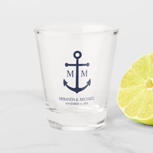 Blauw Anker Trouw Shot Glas (Voorkant)