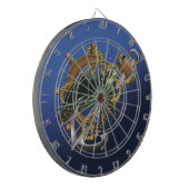 Blauw anker van een zeeschildpad met scheepswiel dartbord (Voorkant Links)