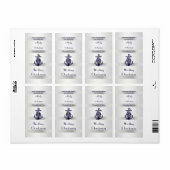 Blauw Anker Zilver Wit Marine Cirkel Monogram 33 Etiket (Full Sheet)