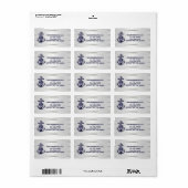 Blauw Anker Zilver Wit Marineblauw Cirkel Monogram Etiket (Full Sheet)