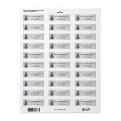 Blauw Anker Zilver Wit Marineblauw Cirkel Monogram Etiket (Full Sheet)