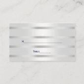 Blauw Anker Zilver Wit Marineblauw Cirkel Monogram Plaatskaartje (Achterkant)