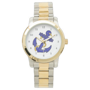 Blauw ankerhorloge horloge