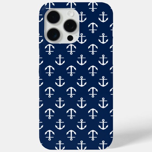 Blauw ankerpatroon Case-Mate iPhone case (Achterkant)