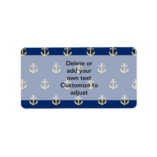 Blauw ankerpatroon etiket (Voorkant)