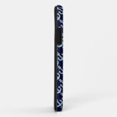 blauw ankerpatroon gepersonaliseerd Case-Mate iPhone case (Achterkant/rechts)