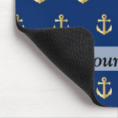 Blauw ankerpatroon muismat (Hoek)