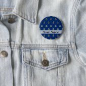 Blauw ankerpatroon ronde button 5,7 cm (In situ)