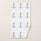  blauw ankers met touw bad handdoek (Handdoek)